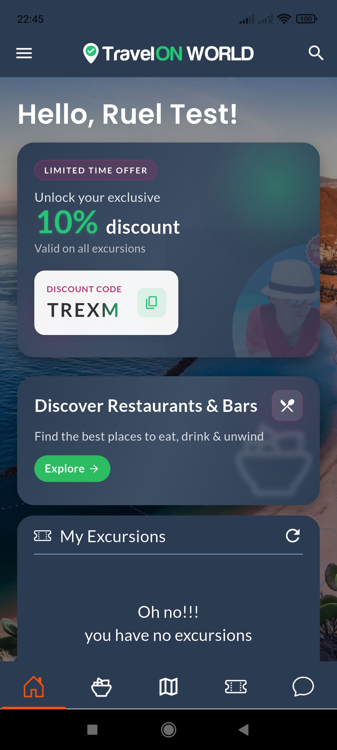 TravelON app preview